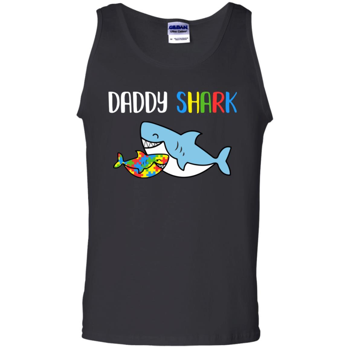 Daddy Shark Support Autism Awareness For Child-T-Shirt & Hoodie-Unisex Tank-Black