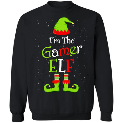 I'm The Gamer Elf Family Matching Funny Christmas Group Gift-T-Shirt & Sweatshirt-Crewneck Sweatshirt-Black
