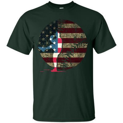 Pitcher Baseball America Flag-T-Shirt & Hoodie-Classic T-Shirt-Forest Green
