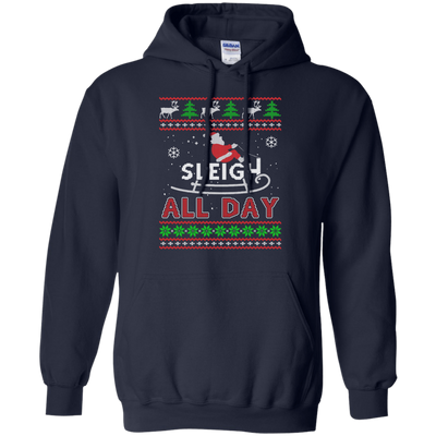 Sleigh All Day-T-Shirt & Hoodie-Pullover Hoodie-Navy