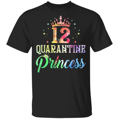 12 Quarantine Princess Happy Birthday Youth-Youth Shirt-Youth T-Shirt-Black