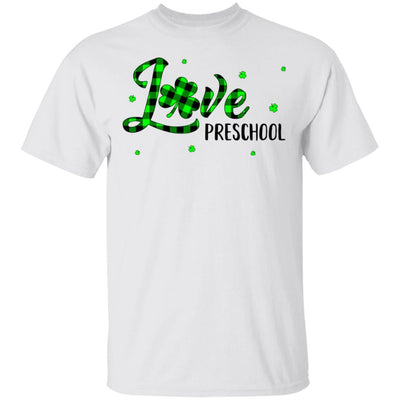 St Patricks Day Gift Preschool Teacher Plaid Shamrock-T-Shirt & Hoodie-Classic T-Shirt-White