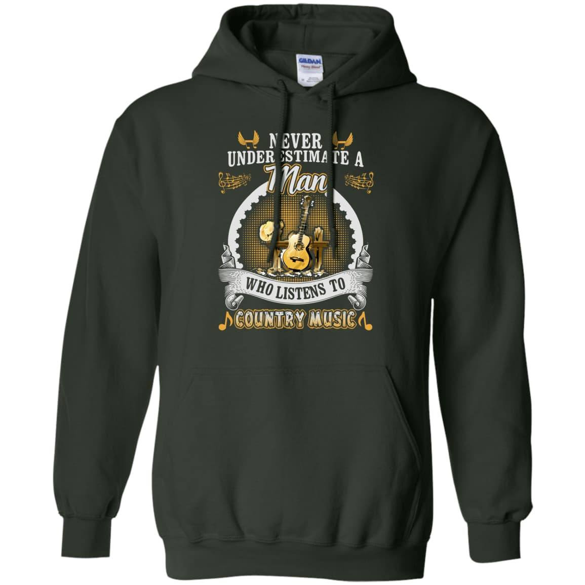 A Man Listen To Country Music-T-Shirt & Hoodie-Pullover Hoodie-Forest Green