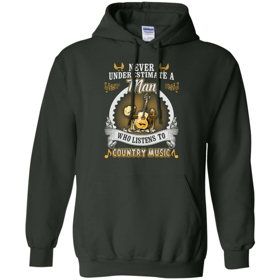 A Man Listen To Country Music-T-Shirt & Hoodie-Pullover Hoodie-Forest Green