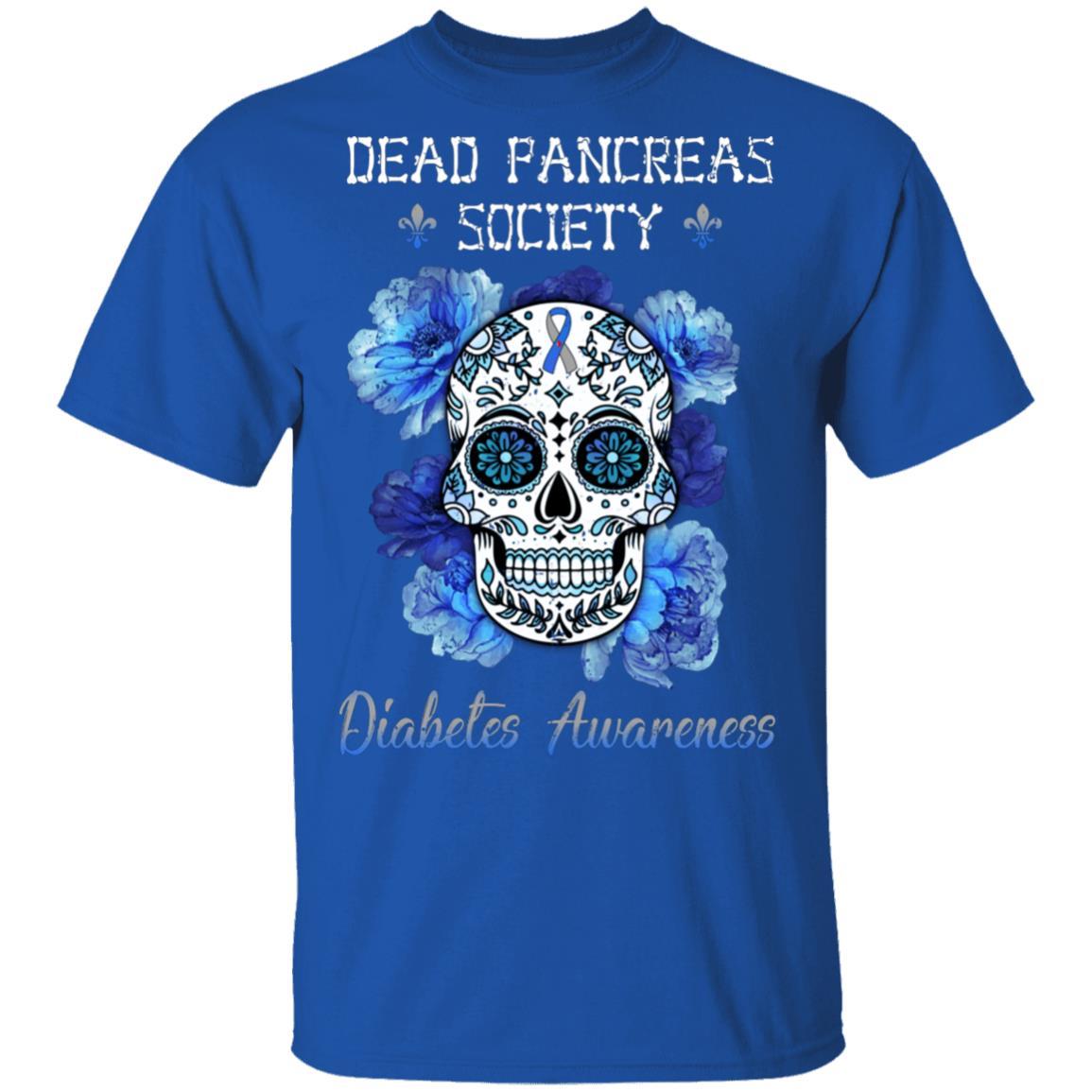 Dead Pancreas Society Sugar Skull Diabetes Awareness-T-Shirt & Hoodie-Classic T-Shirt-Royal