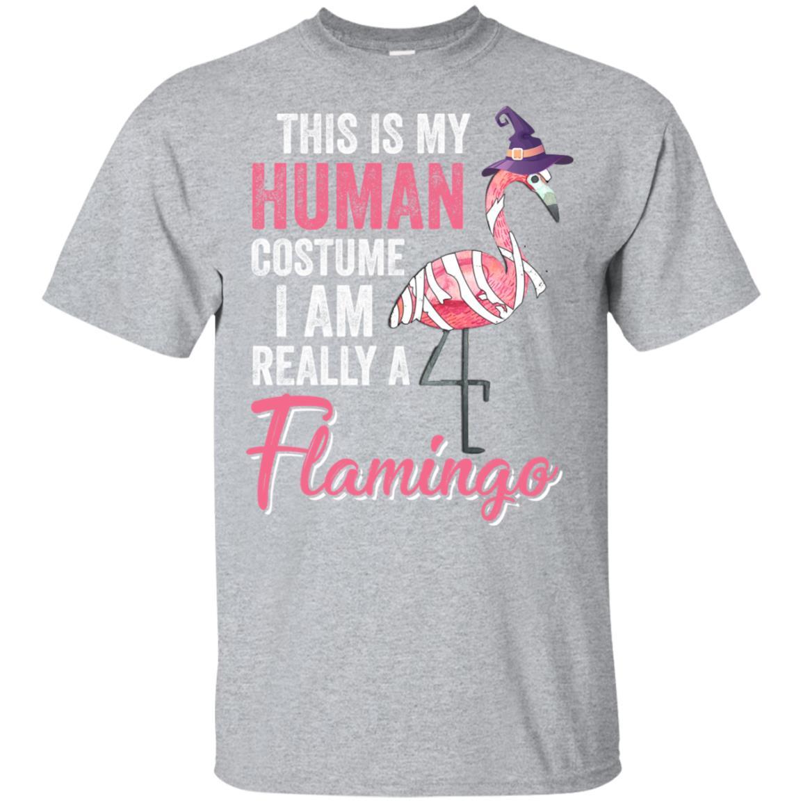 This Is My Human Costume Im Really Flamingo Halloween-T-Shirt & Hoodie-Classic T-Shirt-Sport Grey