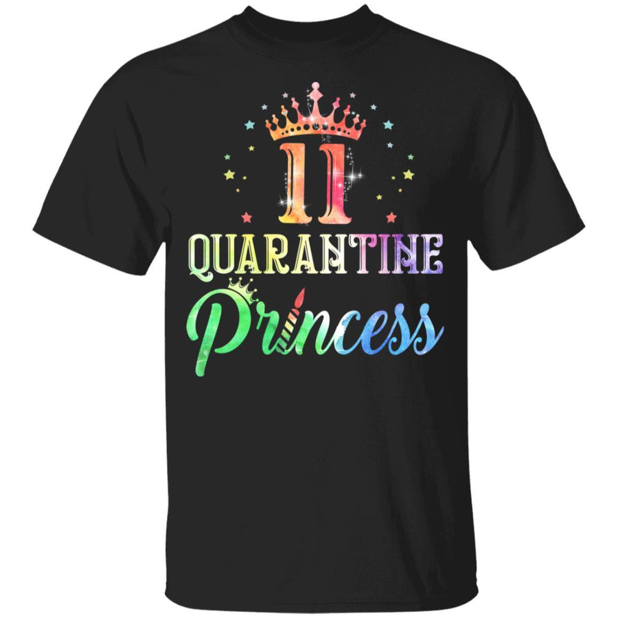 11 Quarantine Princess Happy Birthday Youth-Youth Shirt-Youth T-Shirt-Black