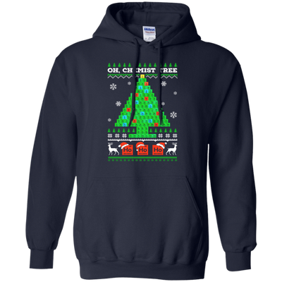 Oh Chemistry Tree Science Christmas Ugly Sweater-T-Shirt & Hoodie-Pullover Hoodie-Navy