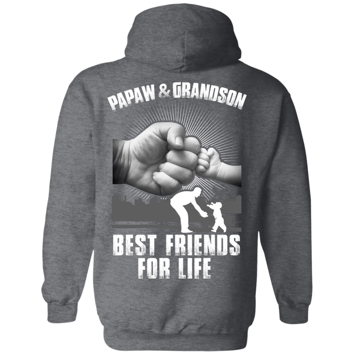 Papaw And Grandson Best Friends For Life-T-Shirt & Hoodie-Pullover Hoodie-Dark Heather