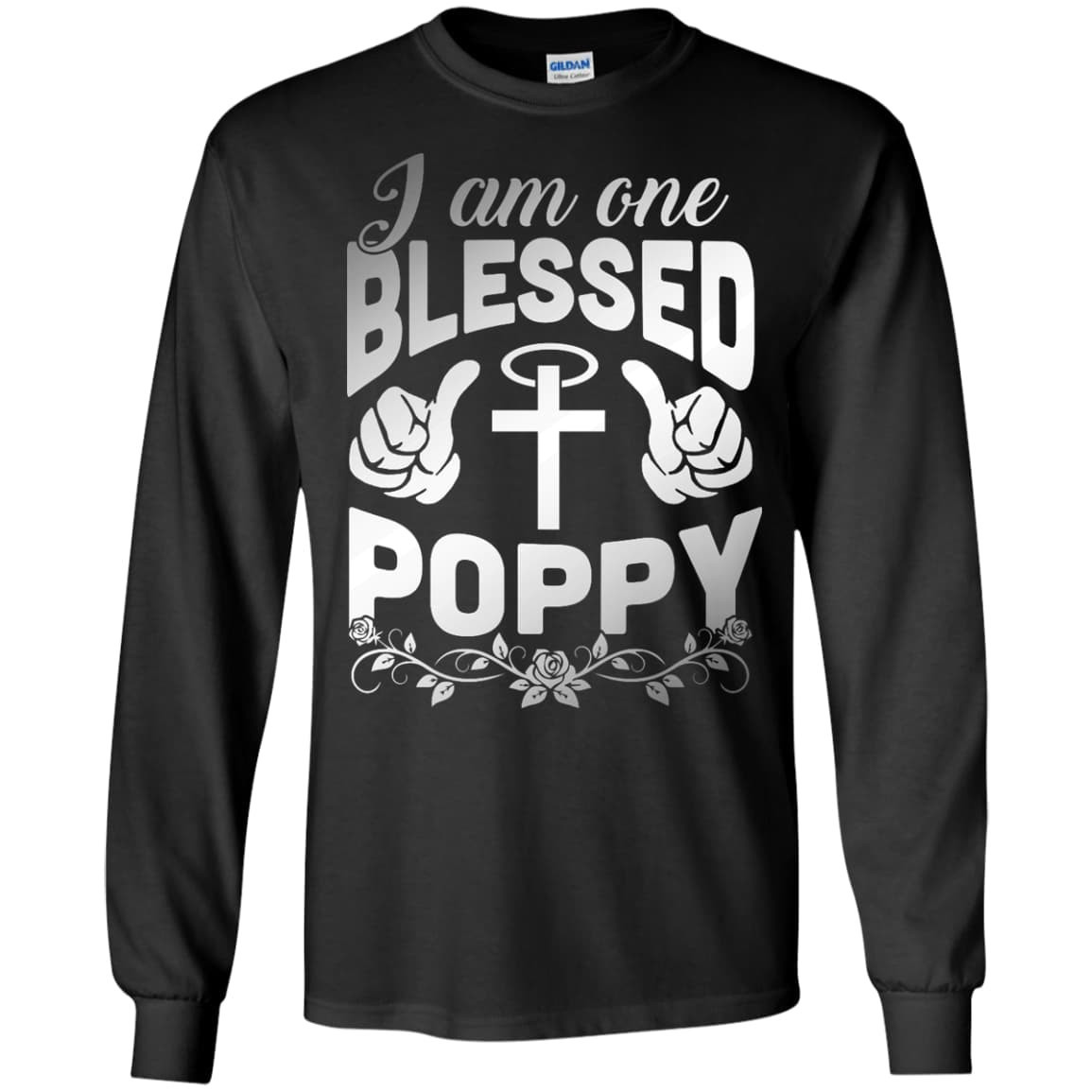 I Am One Blessed Poppy-T-Shirt & Hoodie-Long Sleeve T-Shirt-Black
