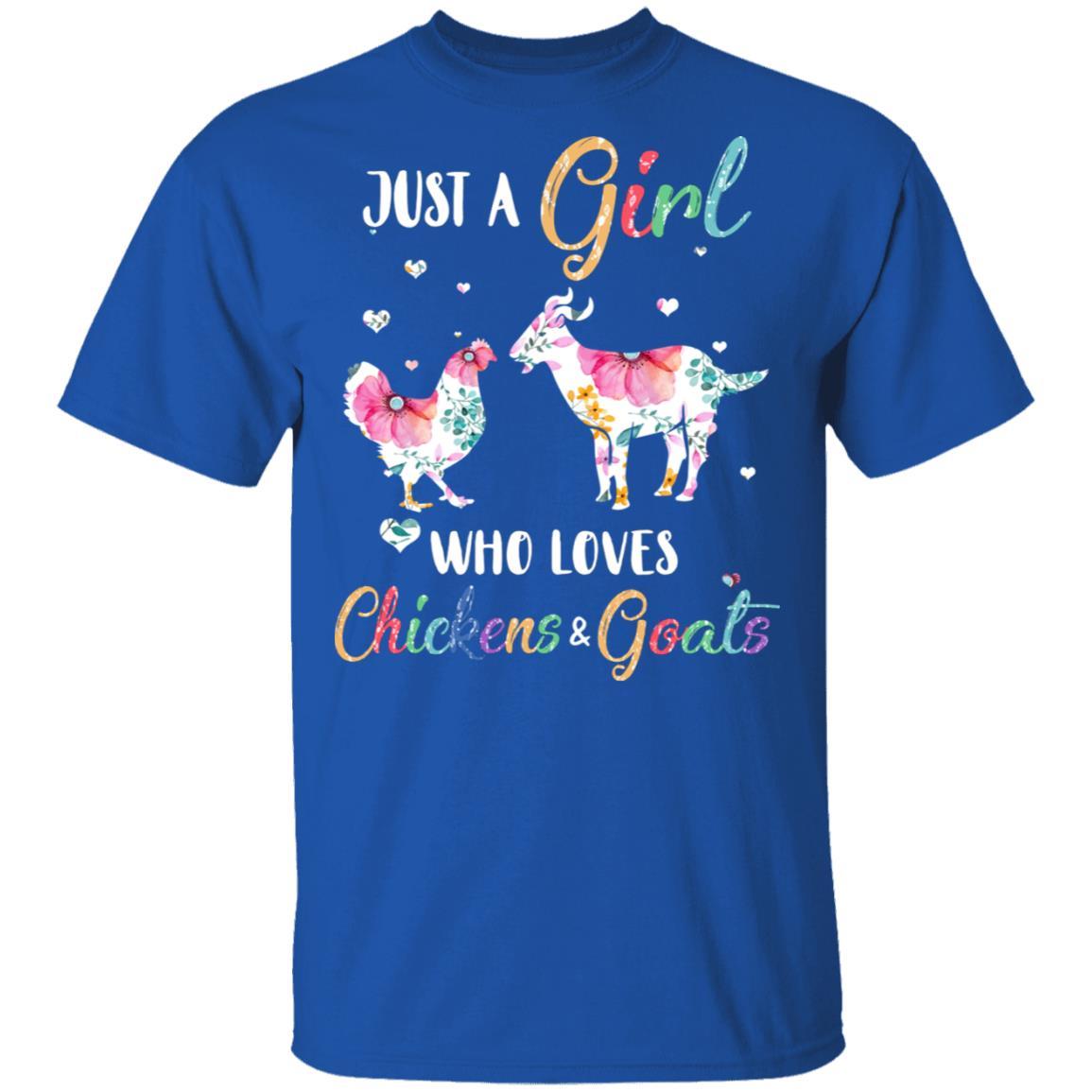 Just A Girl Who Loves Chickens And Goats Funny Cute Lover-T-Shirt & Hoodie-Classic T-Shirt-Royal
