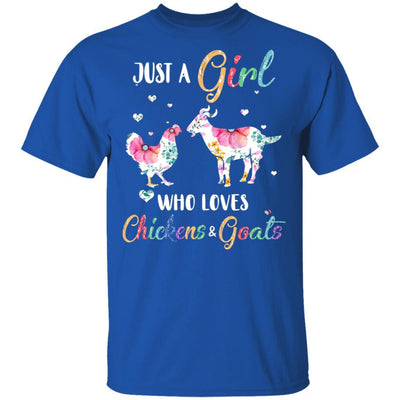 Just A Girl Who Loves Chickens And Goats Funny Cute Lover-T-Shirt & Hoodie-Classic T-Shirt-Royal