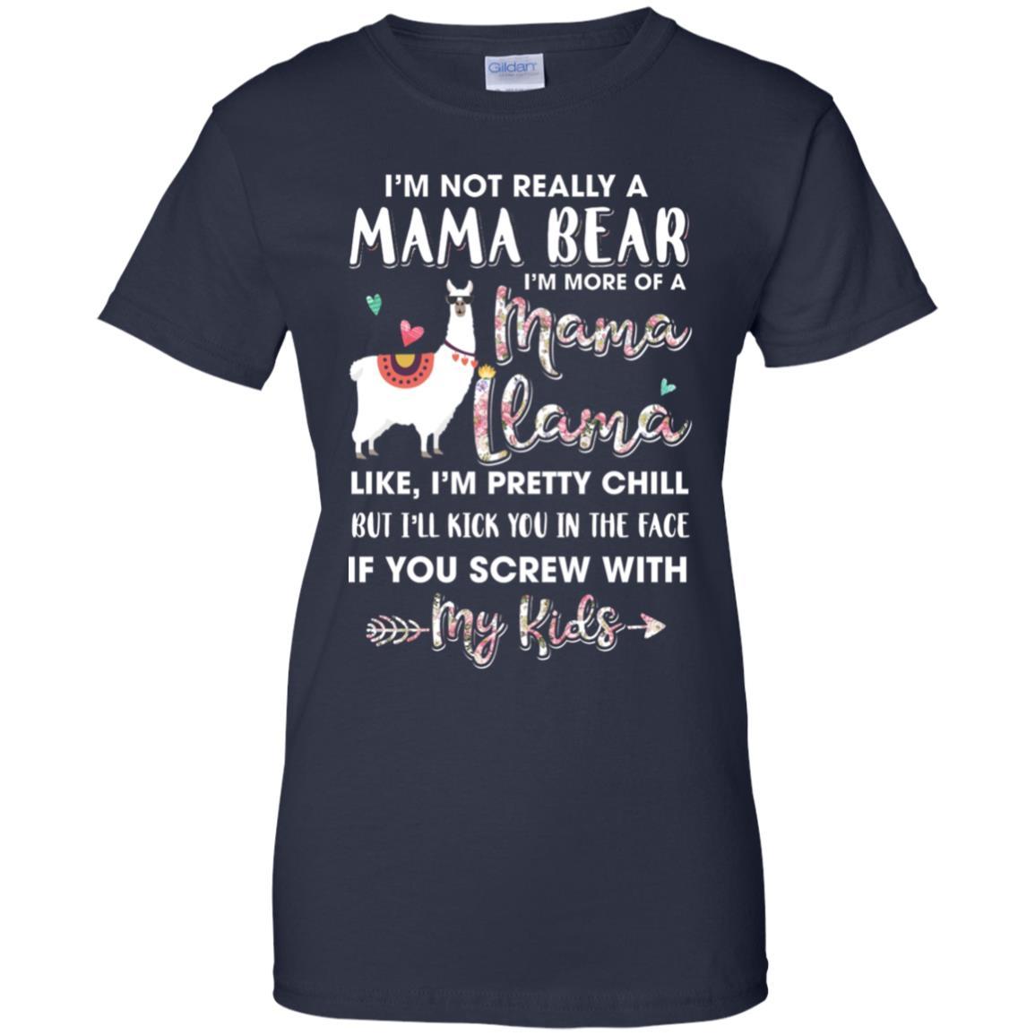 I'm Not Really A Mama Bear I'm More Of A Mama Llama-T-Shirt & Hoodie-Women's T-Shirt-Navy
