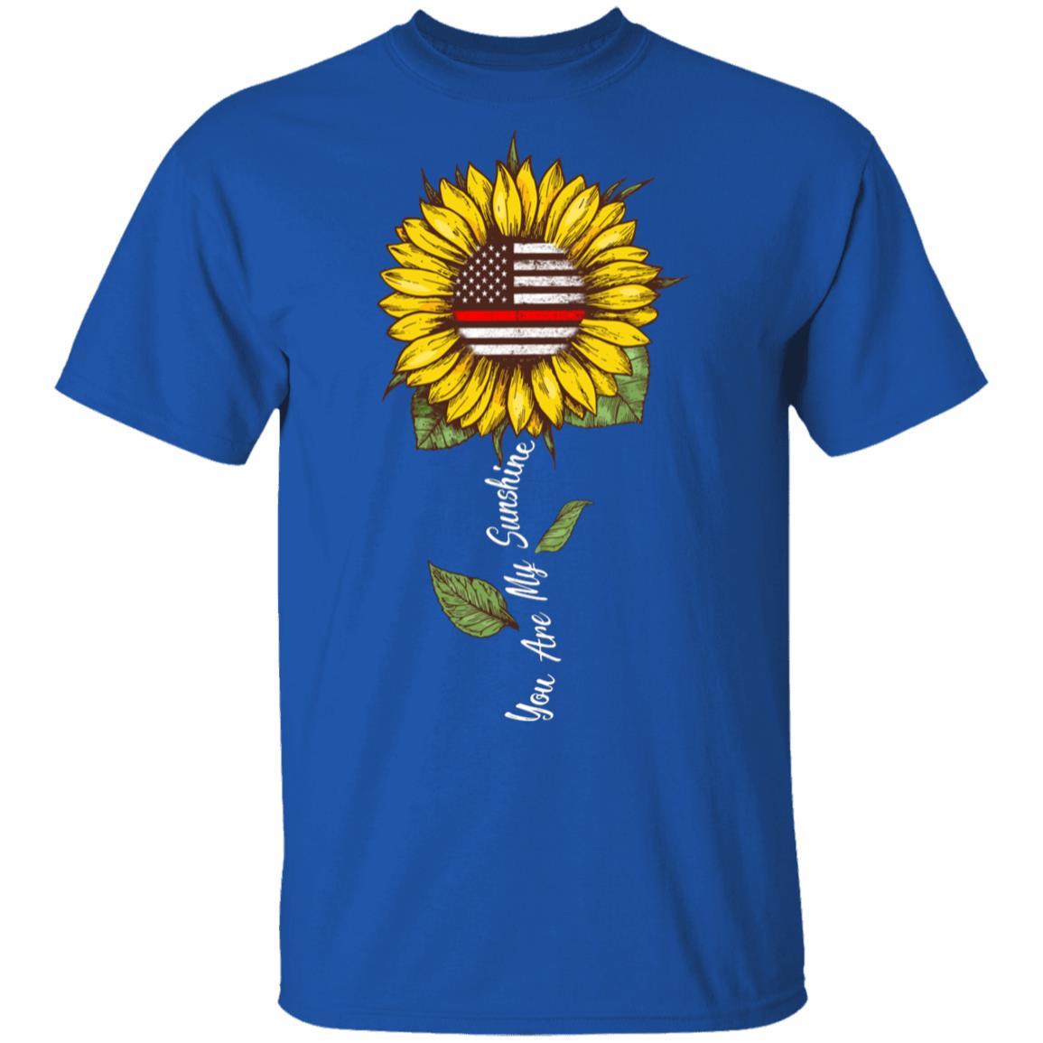 You Are My Sunshine Sunflower Female Firefighter Gifts-T-Shirt & Hoodie-Classic T-Shirt-Royal
