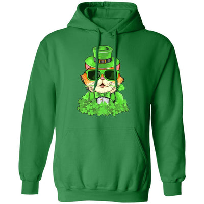 Lepurrchaun St. Patrick's Day Cat Leprechaun Paddy Day-T-Shirt & Hoodie-Pullover Hoodie-Irish Green
