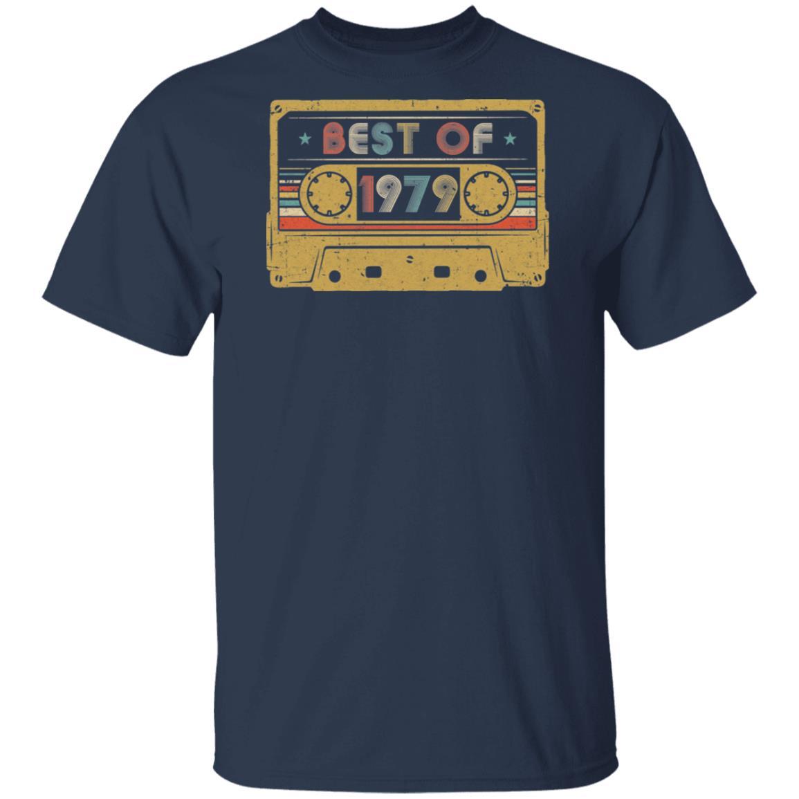 Vintage Cassette Best Of 1979 42th Cassette Birthday Gifts-T-Shirt & Hoodie-Classic T-Shirt-Navy