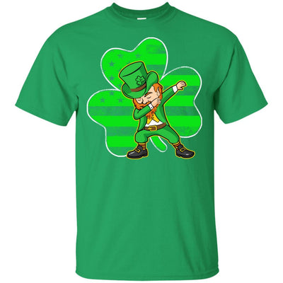St Patricks Day Leprechaun Dabbing Dab American Flag-T-Shirt & Hoodie-Classic T-Shirt-Irish Green