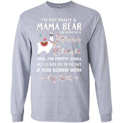 I'm Not Really A Mama Bear I'm More Of A Mama Llama-T-Shirt & Hoodie-Long Sleeve T-Shirt-Sport Grey