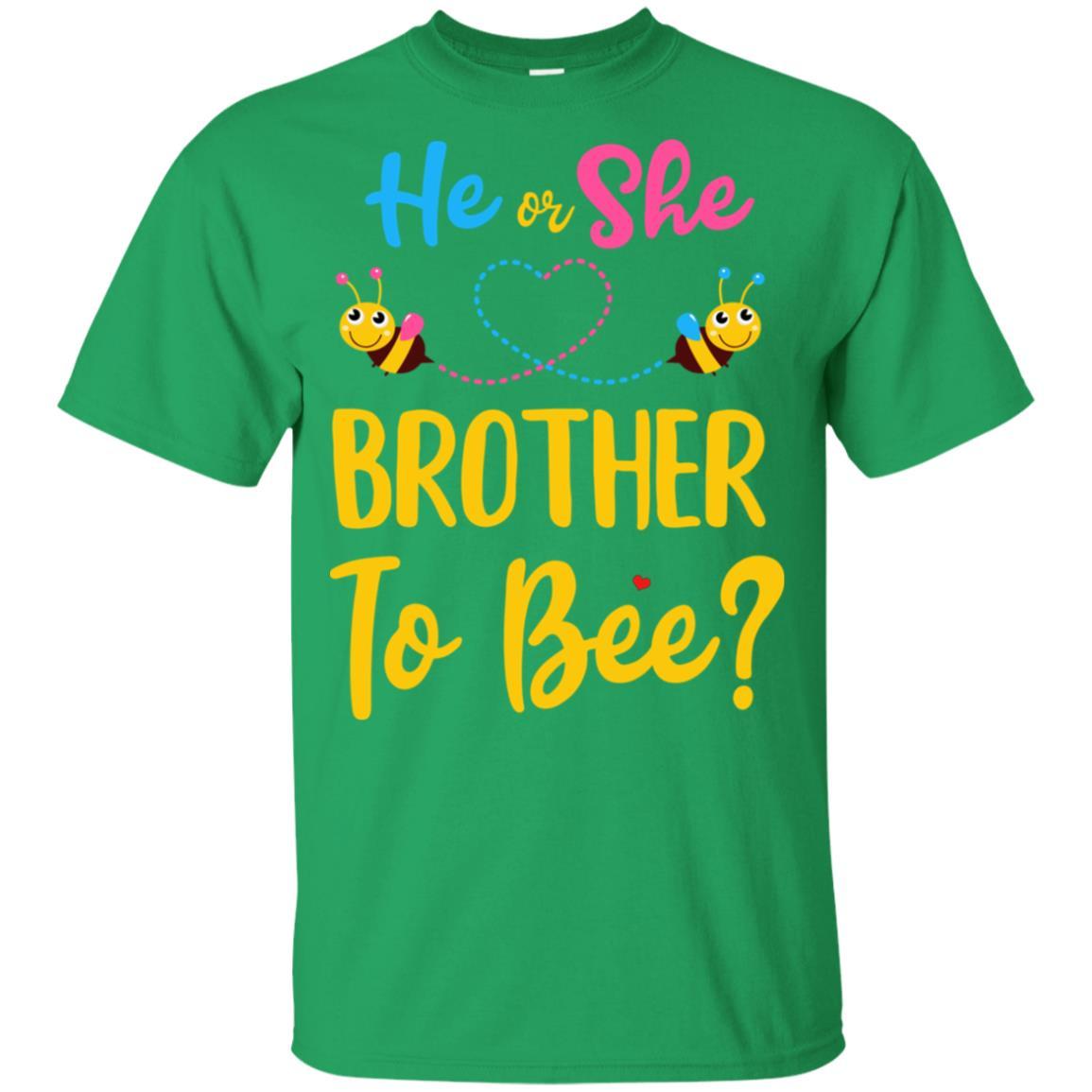 Gender Reveal Pink Blue What Will It Bee He Or She Brother Youth-Youth Shirt-Youth T-Shirt-Irish Green