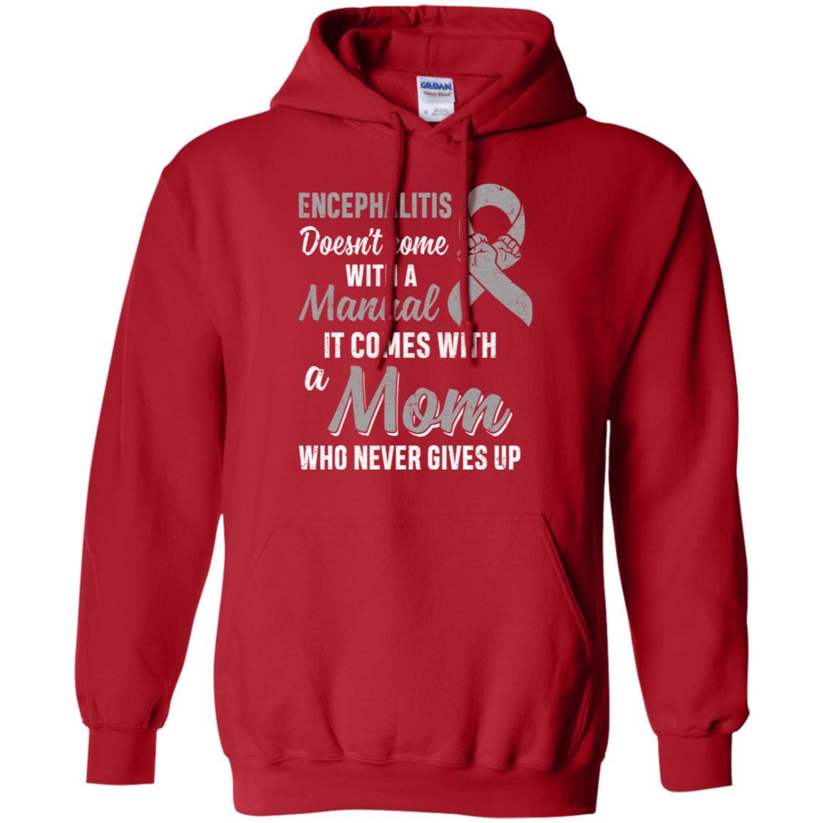Encephalitis Awareness Mom Warrior Gifts-T-Shirt & Hoodie-Pullover Hoodie-Red