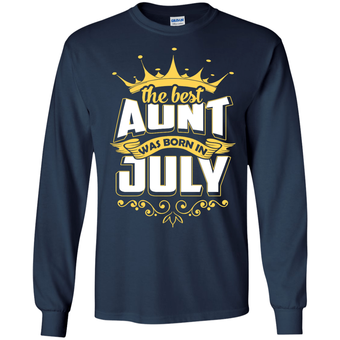 The Best Aunt Was Born In July-T-Shirt & Hoodie-Long Sleeve T-Shirt-Navy