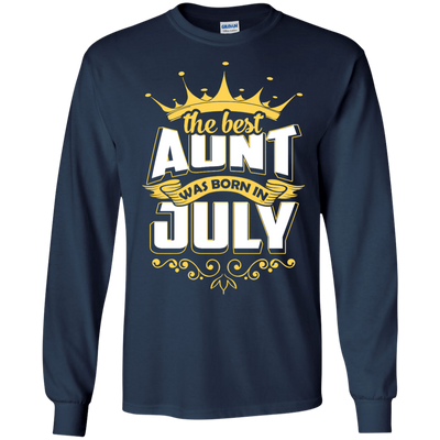 The Best Aunt Was Born In July-T-Shirt & Hoodie-Long Sleeve T-Shirt-Navy