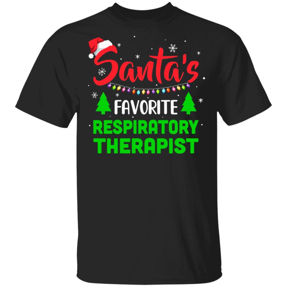 Santa's Favorite Respiratory Therapist Funny Christmas Xmas Gifts-T-Shirt & Sweatshirt-Classic T-Shirt-Black