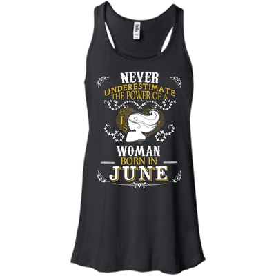 A Woman Born In JUNE-T-Shirt & Hoodie-Women's Flowy Racerback Tank-Black