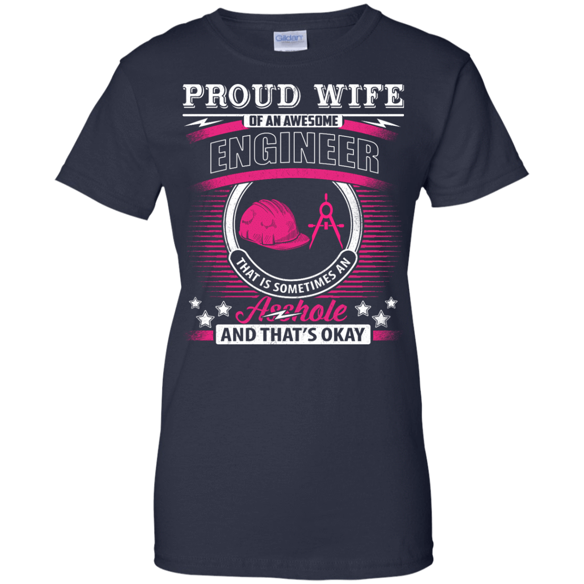 Proud Wife Of An Awesome Engineer-T-Shirt & Hoodie-Women's T-Shirt-Navy