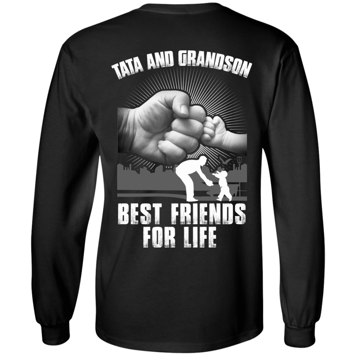 Tata And Grandson Best Friends For Life-T-Shirt & Hoodie-Long Sleeve T-Shirt-Black
