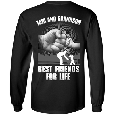 Tata And Grandson Best Friends For Life-T-Shirt & Hoodie-Long Sleeve T-Shirt-Black