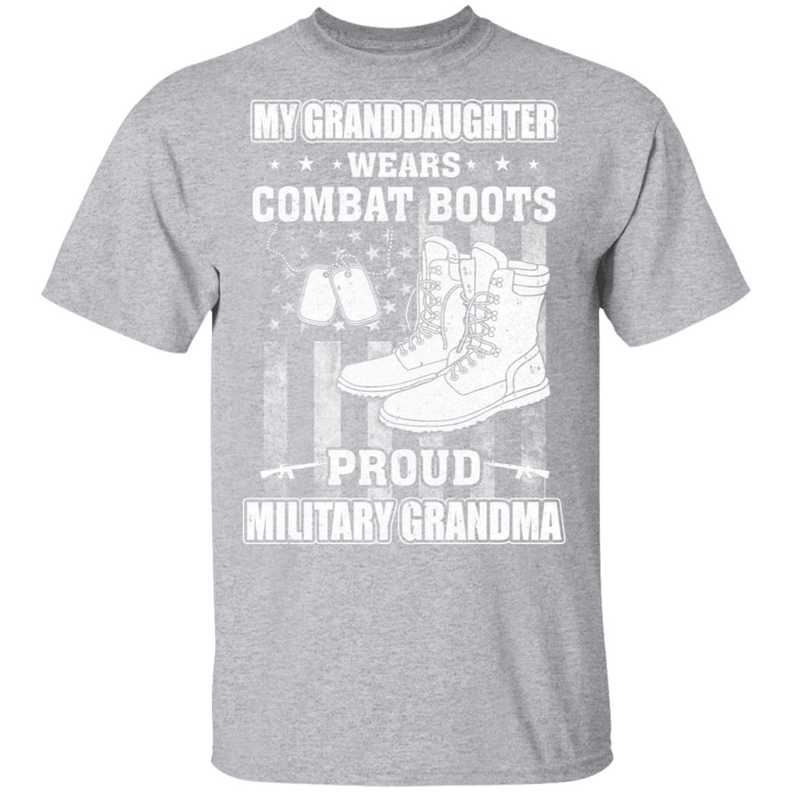 My Granddaughter Wears Combat Boots Proud Military Grandma-T-Shirt & Hoodie-Classic T-Shirt-Sport Grey