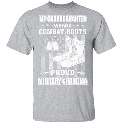 My Granddaughter Wears Combat Boots Proud Military Grandma-T-Shirt & Hoodie-Classic T-Shirt-Sport Grey