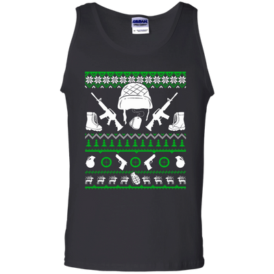 Soldier Christmas Sweater-T-Shirt & Hoodie-Unisex Tank-Black