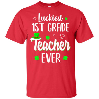 Luckiest 1st Grade Teacher Ever Irish St Patricks Day-T-Shirt & Hoodie-Classic T-Shirt-Red