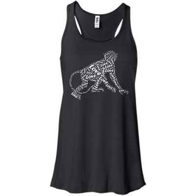 I Love Monkey T-Shirt Word Graphic Tee-T-Shirt & Hoodie-Women's Flowy Racerback Tank-Black