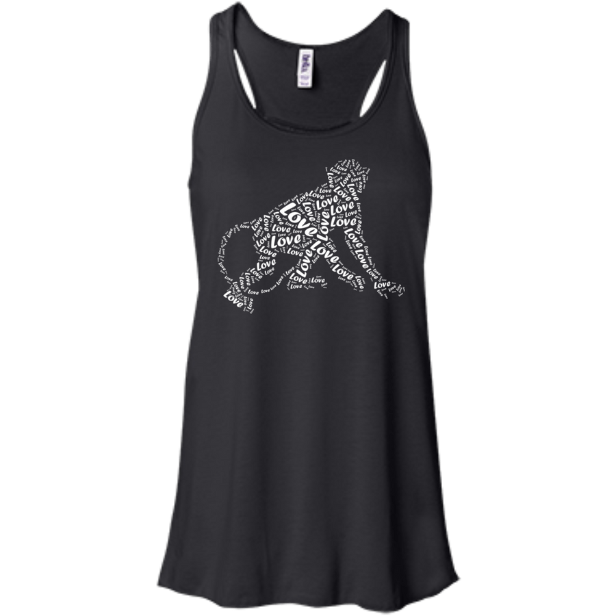 I Love Monkey T-Shirt Word Graphic Tee-T-Shirt & Hoodie-Women's Flowy Racerback Tank-Black