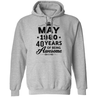 Vintage 1980 May 40Th Birthday Gift Being Awesome-T-Shirt & Tank Top-Pullover Hoodie-Sport Grey