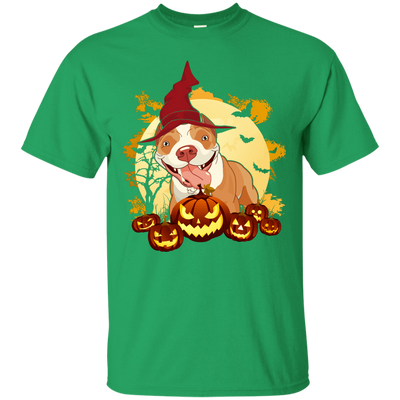 Pitbull Halloween Pumpkin-T-Shirt & Hoodie-Classic T-Shirt-Irish Green