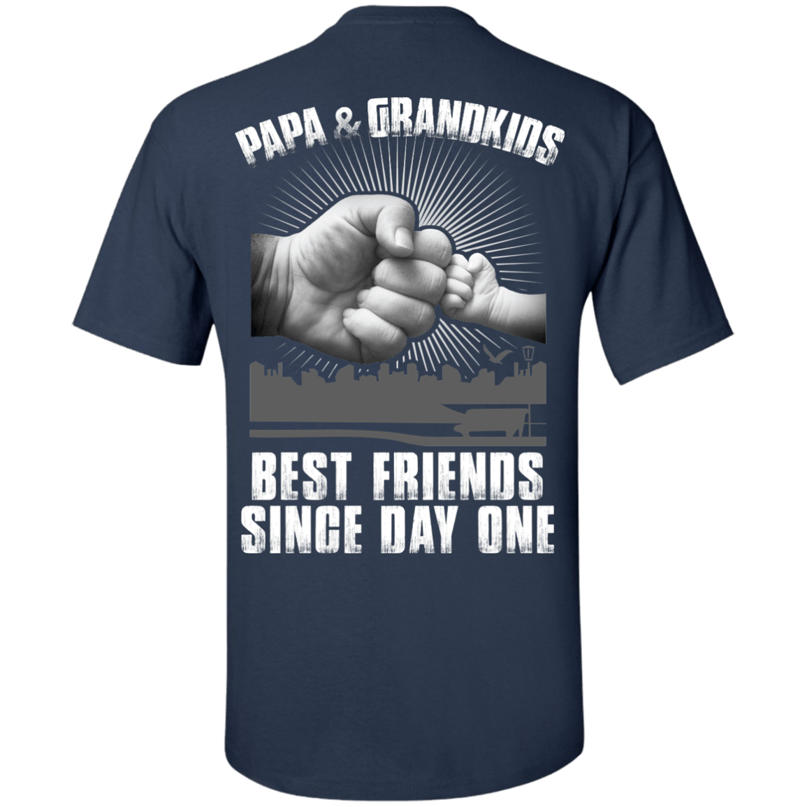 Papa And Grandkids Best Friends Single Day One-T-Shirt & Hoodie-Classic T-Shirt-Navy