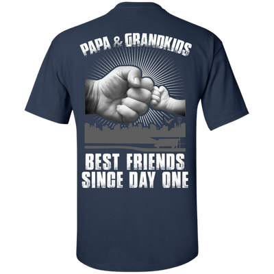 Papa And Grandkids Best Friends Single Day One-T-Shirt & Hoodie-Classic T-Shirt-Navy