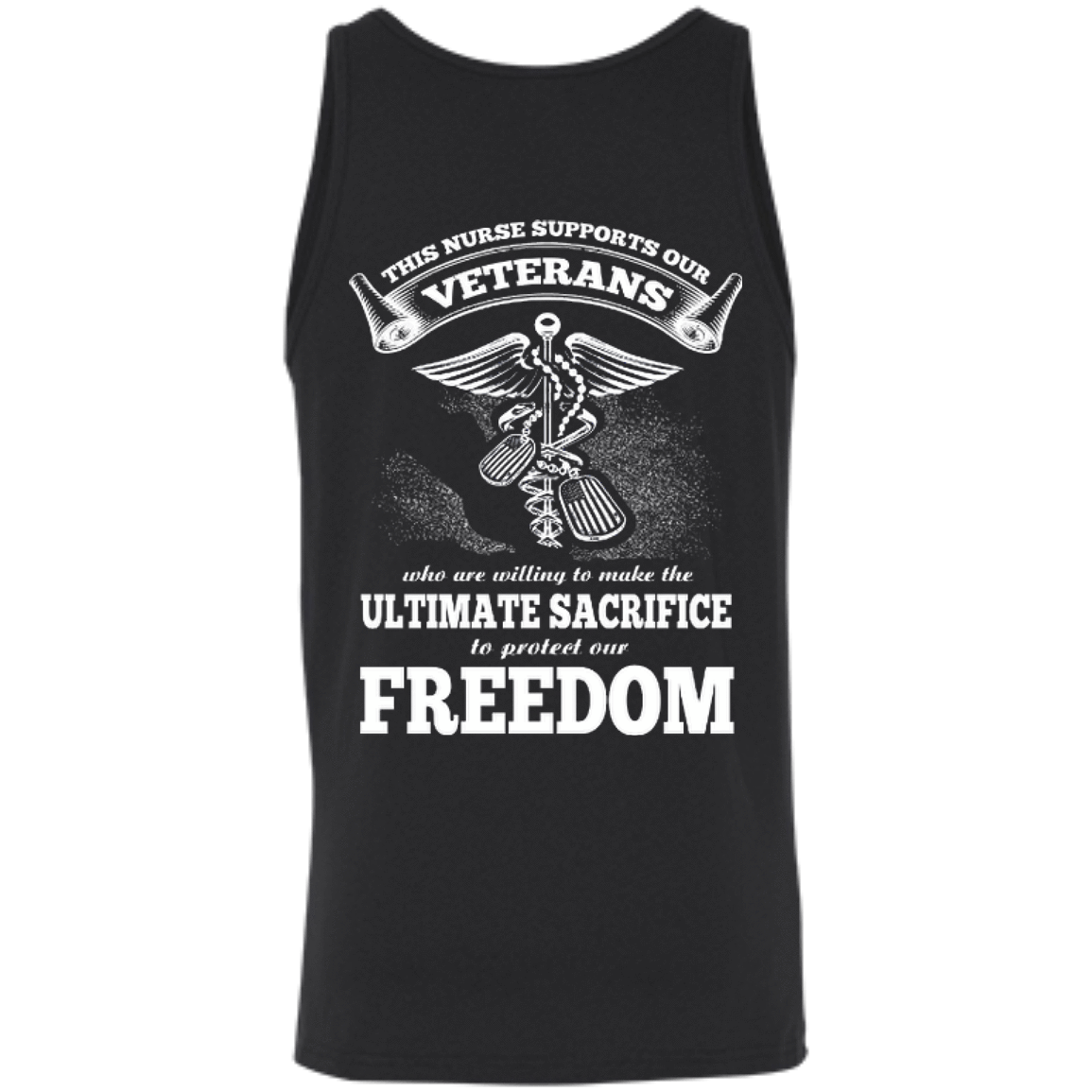 THIS NURSE SUPPORTS OUR VETERANS-T-Shirt & Hoodie-Unisex Tank-Black