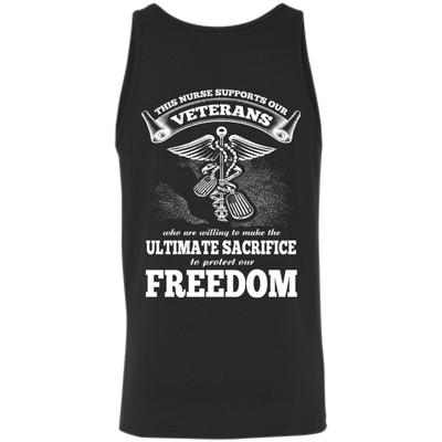 THIS NURSE SUPPORTS OUR VETERANS-T-Shirt & Hoodie-Unisex Tank-Black