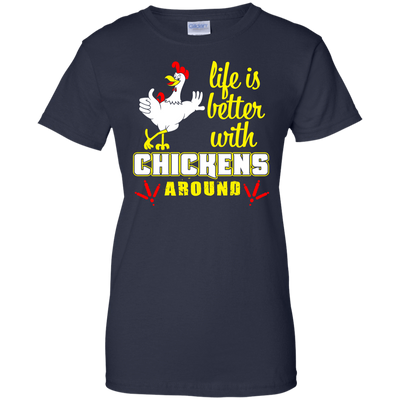 Life Is Better With Chickens Around-T-Shirt & Hoodie-Women's T-Shirt-Navy