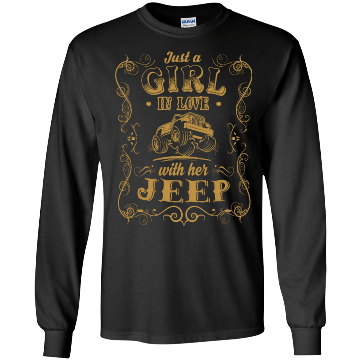 Just A Girl In Love With Her Jeep-T-Shirt & Hoodie-Long Sleeve T-Shirt-Black