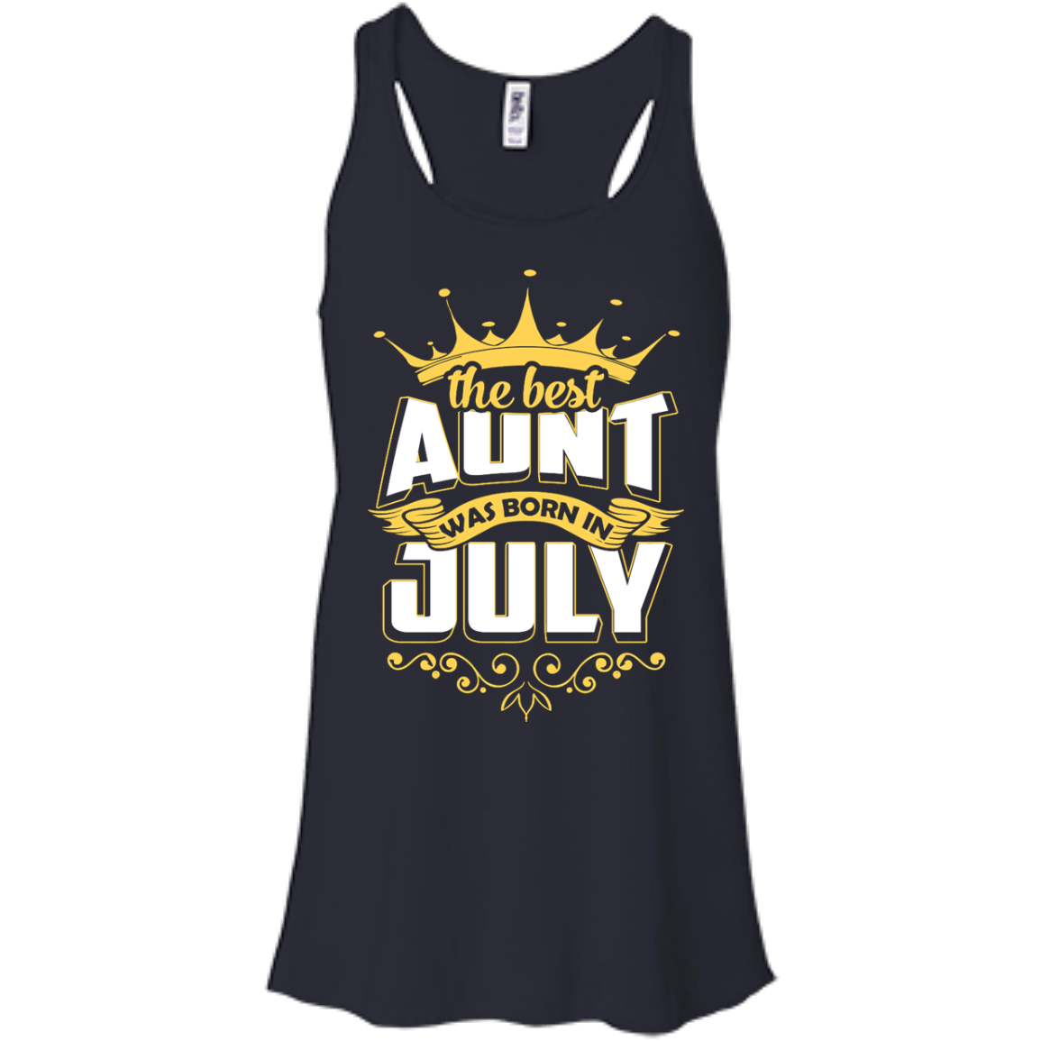 The Best Aunt Was Born In July-T-Shirt & Hoodie-Women's Flowy Racerback Tank-Midnight