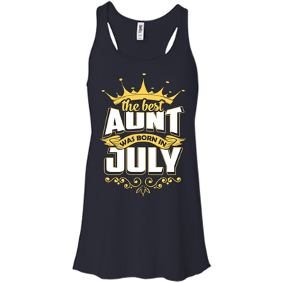 The Best Aunt Was Born In July-T-Shirt & Hoodie-Women's Flowy Racerback Tank-Midnight