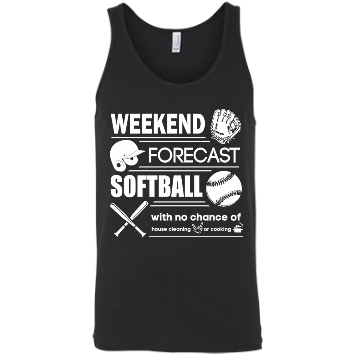 WEEKEND FORECAST SOFTBALL-T-Shirt & Hoodie-Unisex Tank-Black