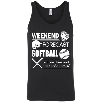 WEEKEND FORECAST SOFTBALL-T-Shirt & Hoodie-Unisex Tank-Black