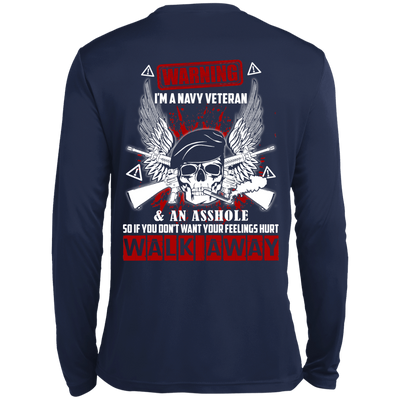 I'm A Navy Veteran And An A**hole-T-Shirt & Hoodie-Long Sleeve T-Shirt-Navy